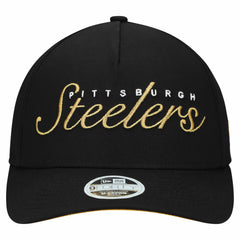 Pittsburgh Steelers New Era Women's Metallic 9FORTY M-Crown A-Frame Adjustable Hat - Black for sale