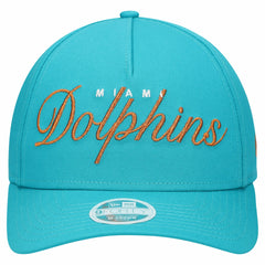 Miami Dolphins New Era Women's Metallic 9FORTY M-Crown A-Frame Adjustable Hat - Aqua discount