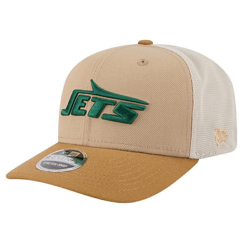 New York Jets New Era Two-Tone Trucker 9SEVENTY Adjustable Hat - Light Beige discount
