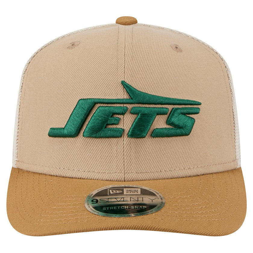 New York Jets New Era Two-Tone Trucker 9SEVENTY Adjustable Hat - Light Beige discount