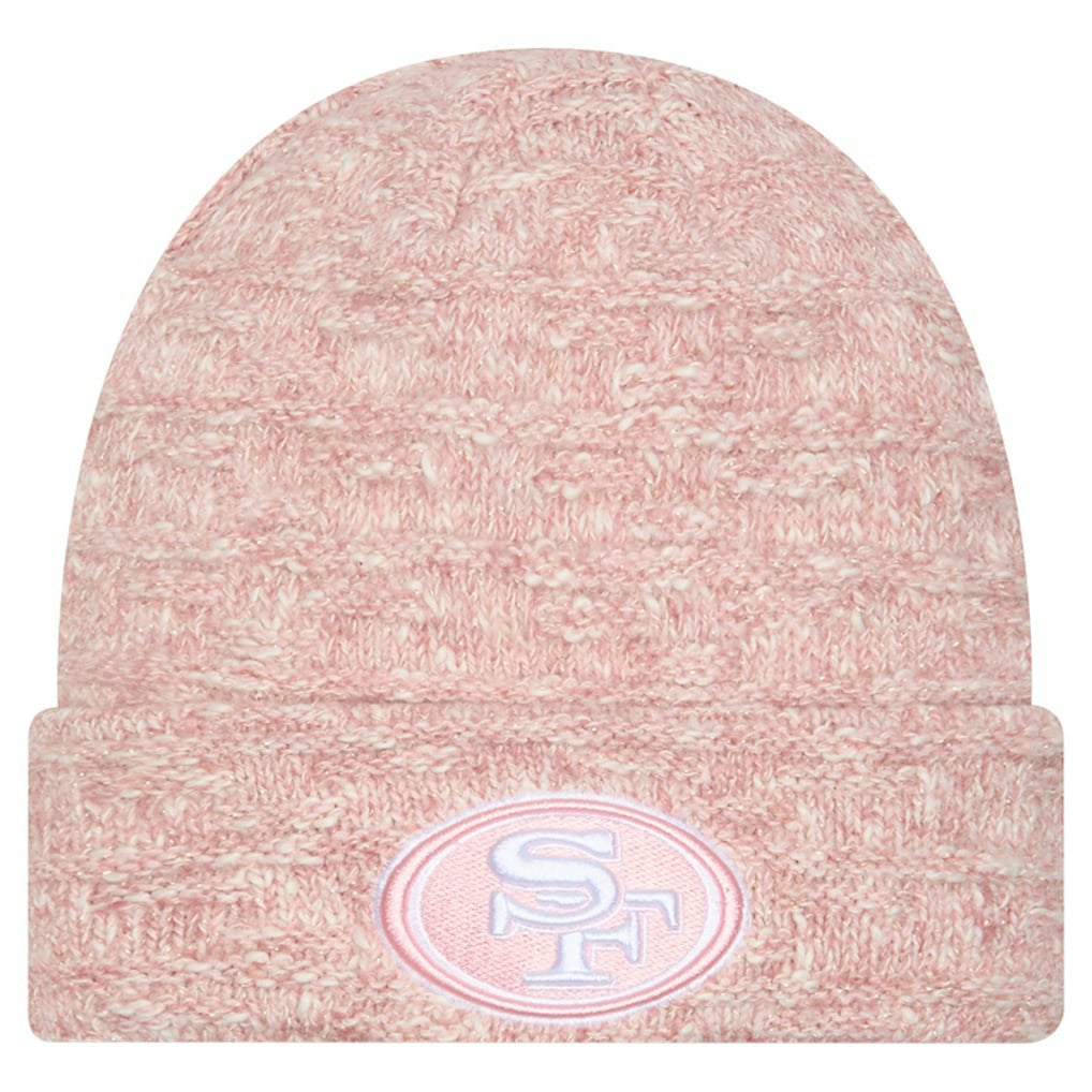 San Francisco 49ers New Era Women's Metallic Cuffed Knit Hat - Pink cheap