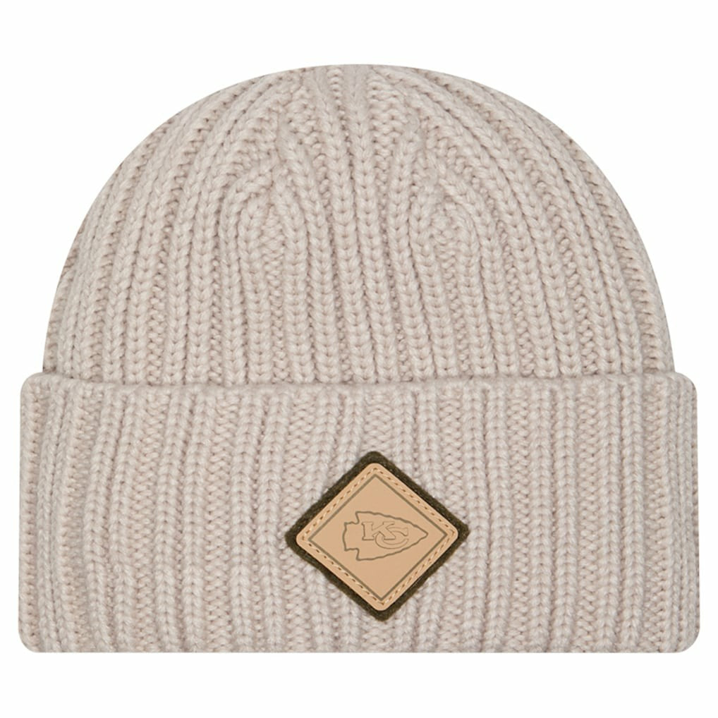 Kansas City Chiefs New Era Logo Applique Cuffed Knit Hat - Light Beige online