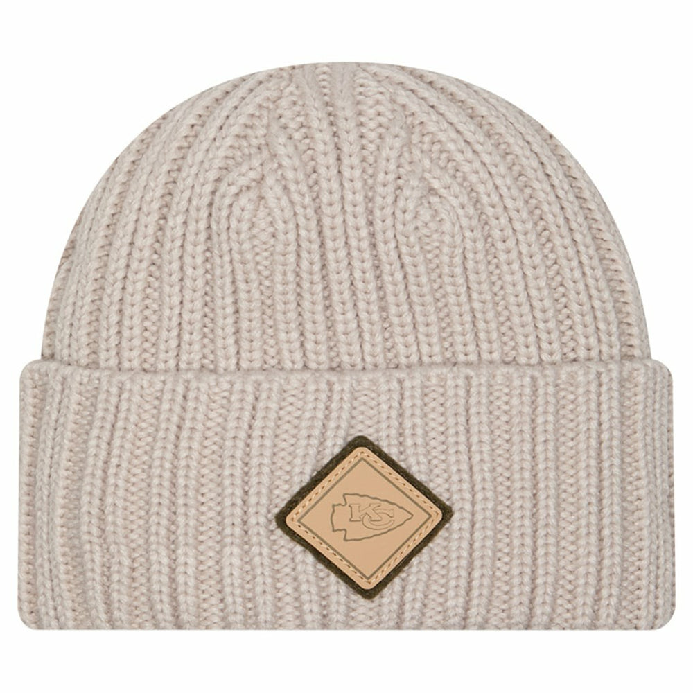 Kansas City Chiefs New Era Logo Applique Cuffed Knit Hat - Light Beige online