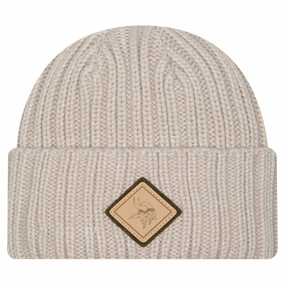 Minnesota Vikings New Era Logo Applique Cuffed Knit Hat - Light Beige on sale