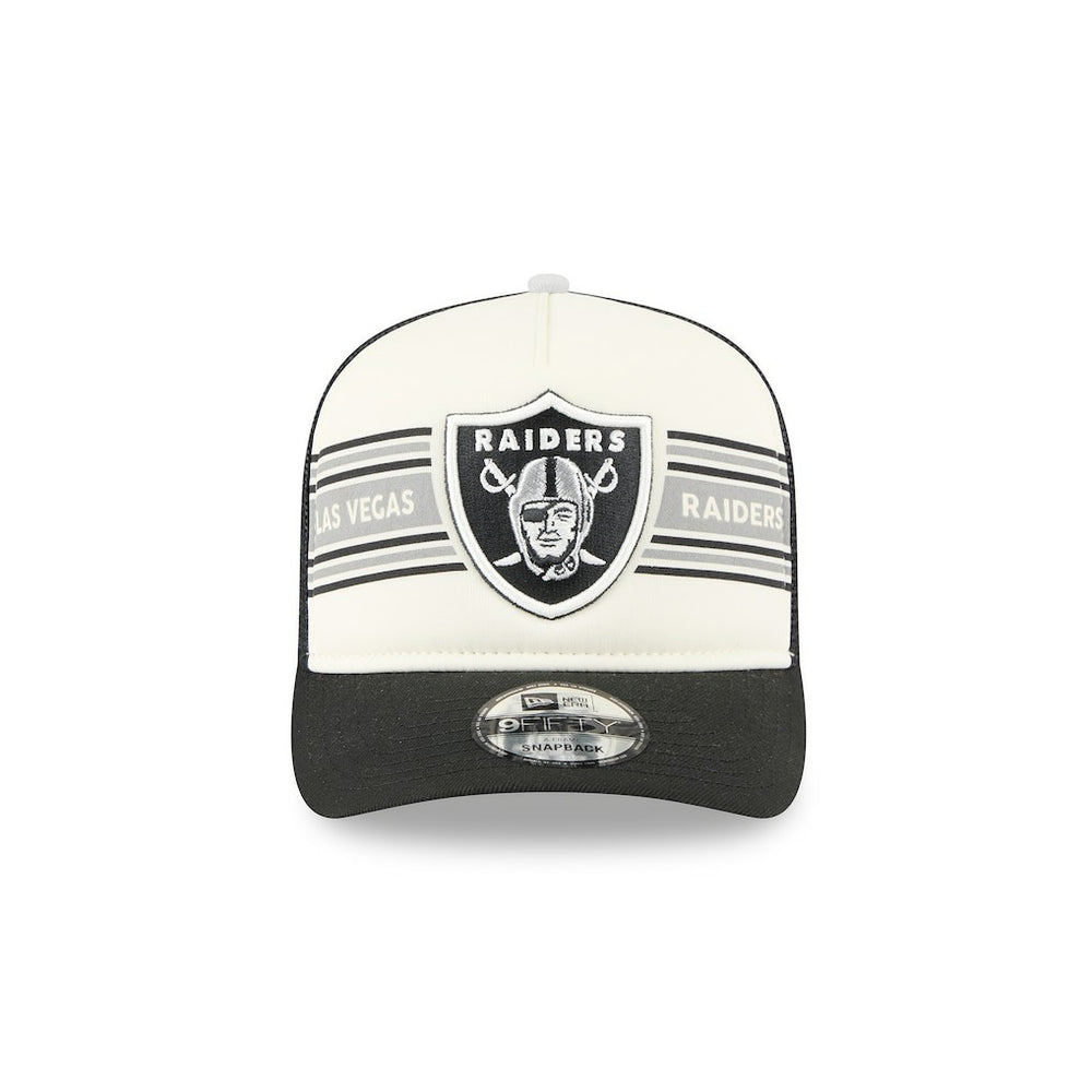 Las Vegas Raiders New Era Banner A-Frame 9FIFTY Trucker Snapback Hat - Cream/Black outlet
