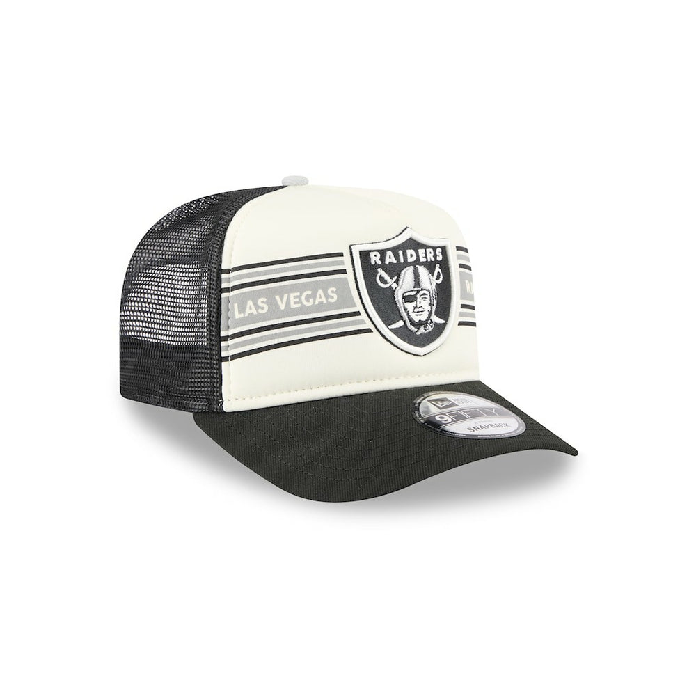 Las Vegas Raiders New Era Banner A-Frame 9FIFTY Trucker Snapback Hat - Cream/Black outlet