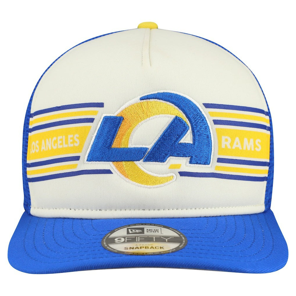 Los Angeles Rams New Era Banner A-Frame 9FIFTY Snapback Hat - Cream/Royal outlet
