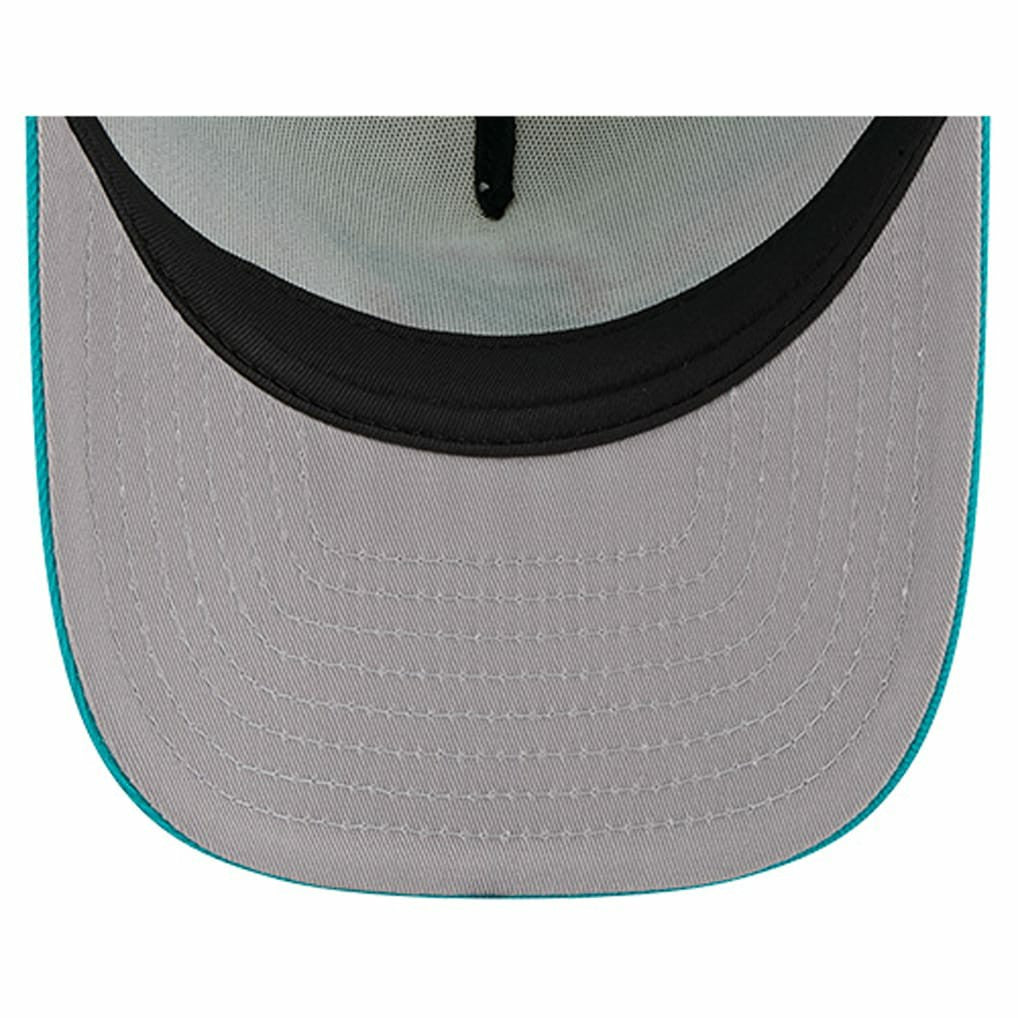 Miami Dolphins New Era Banner A-Frame 9FIFTY Trucker Snapback Hat - Cream/Aqua discount