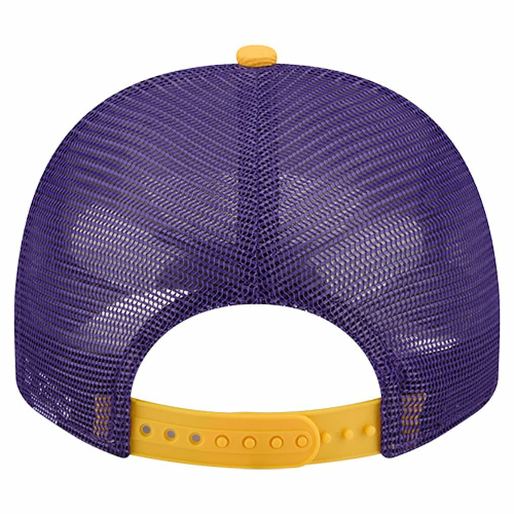 Minnesota Vikings New Era Banner A-Frame 9FIFTY Trucker Snapback Hat - Cream/Purple cheap