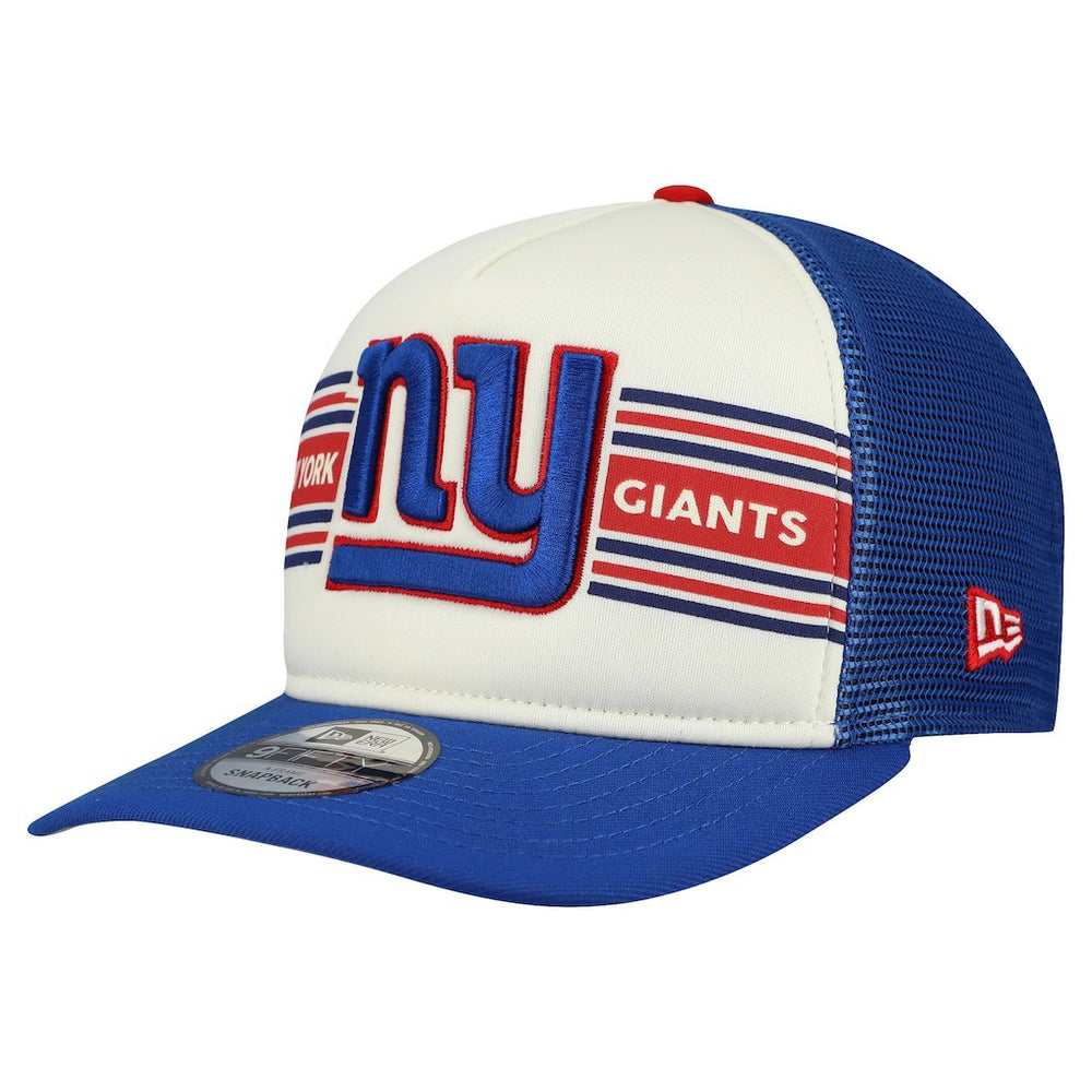 New York Giants New Era Banner A-Frame 9FIFTY Snapback Hat - Cream/Royal outlet
