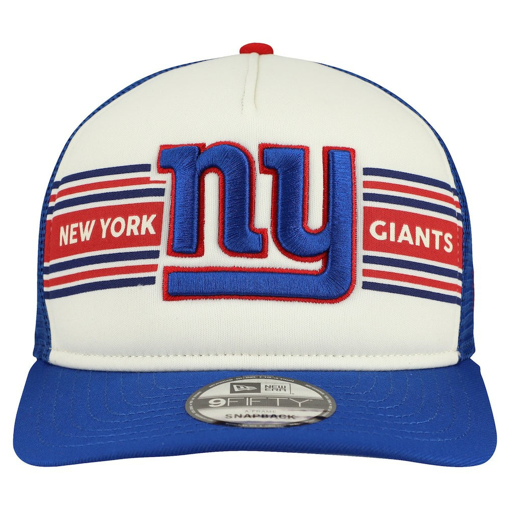 New York Giants New Era Banner A-Frame 9FIFTY Snapback Hat - Cream/Royal outlet