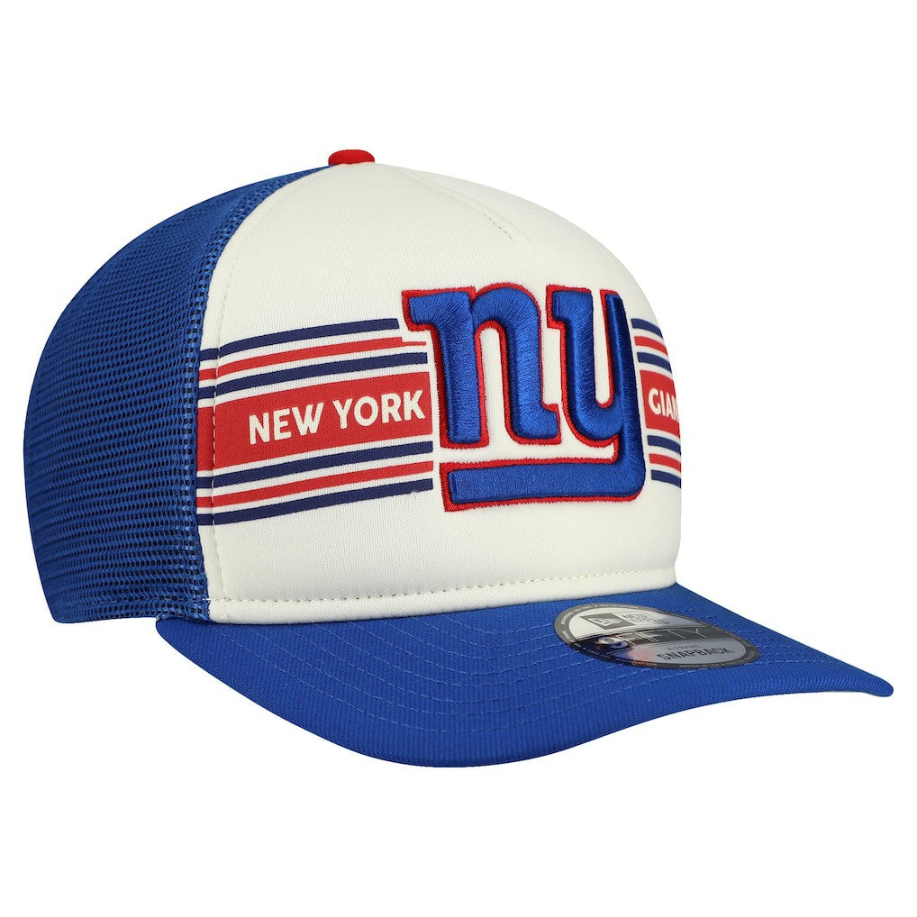 New York Giants New Era Banner A-Frame 9FIFTY Snapback Hat - Cream/Royal outlet