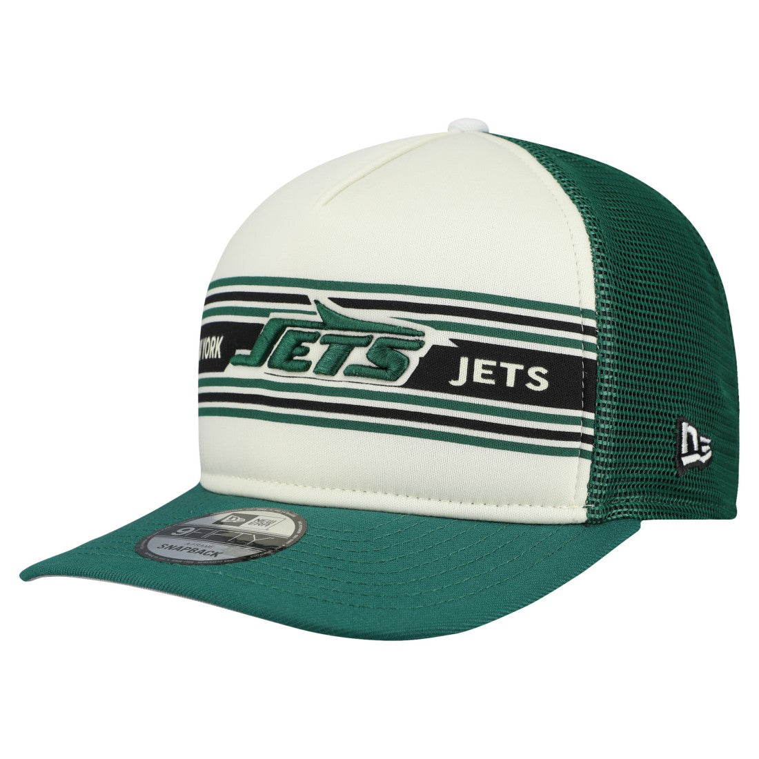 New York Jets New Era Banner A-Frame 9FIFTY Snapback Hat - Cream/Green sale