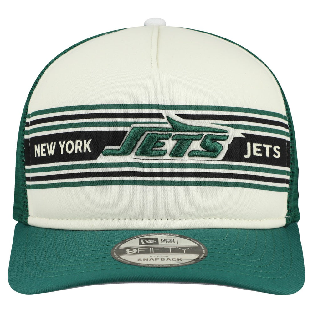 New York Jets New Era Banner A-Frame 9FIFTY Snapback Hat - Cream/Green sale