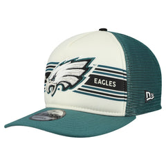 Philadelphia Eagles New Era Banner A-Frame 9FIFTY Snapback Hat - Cream/Midnight Green outlet