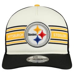 Pittsburgh Steelers New Era Banner A-Frame 9FIFTY Snapback Hat - Cream/Black cheap