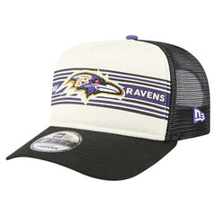 Baltimore Ravens New Era Banner A-Frame 9FIFTY Trucker Snapback Hat - Cream/Black outlet