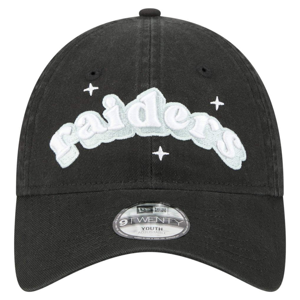 Las Vegas Raiders New Era Girls Youth Cheer 9TWENTY Adjustable Hat - Black cheap