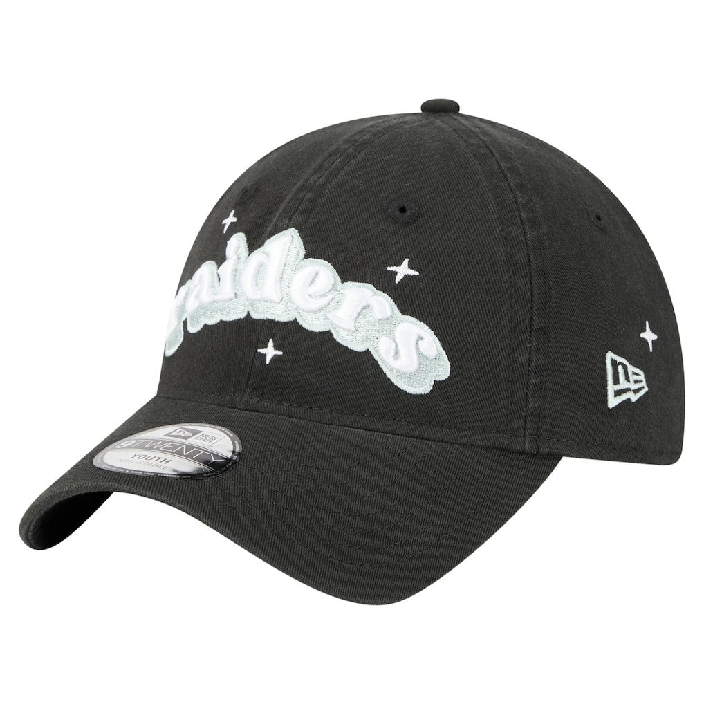 Las Vegas Raiders New Era Girls Youth Cheer 9TWENTY Adjustable Hat - Black cheap