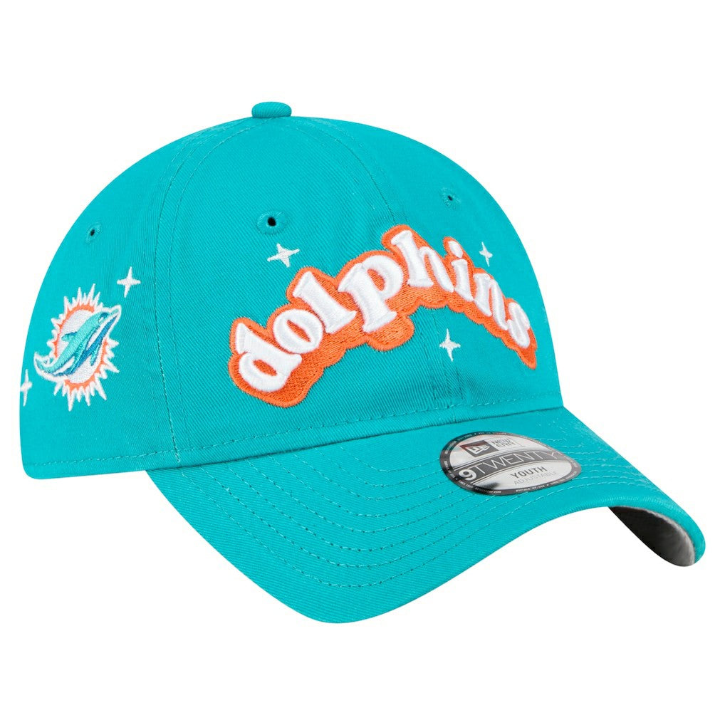 Miami Dolphins New Era Girls Youth Cheer 9TWENTY Adjustable Hat - Aqua cheap