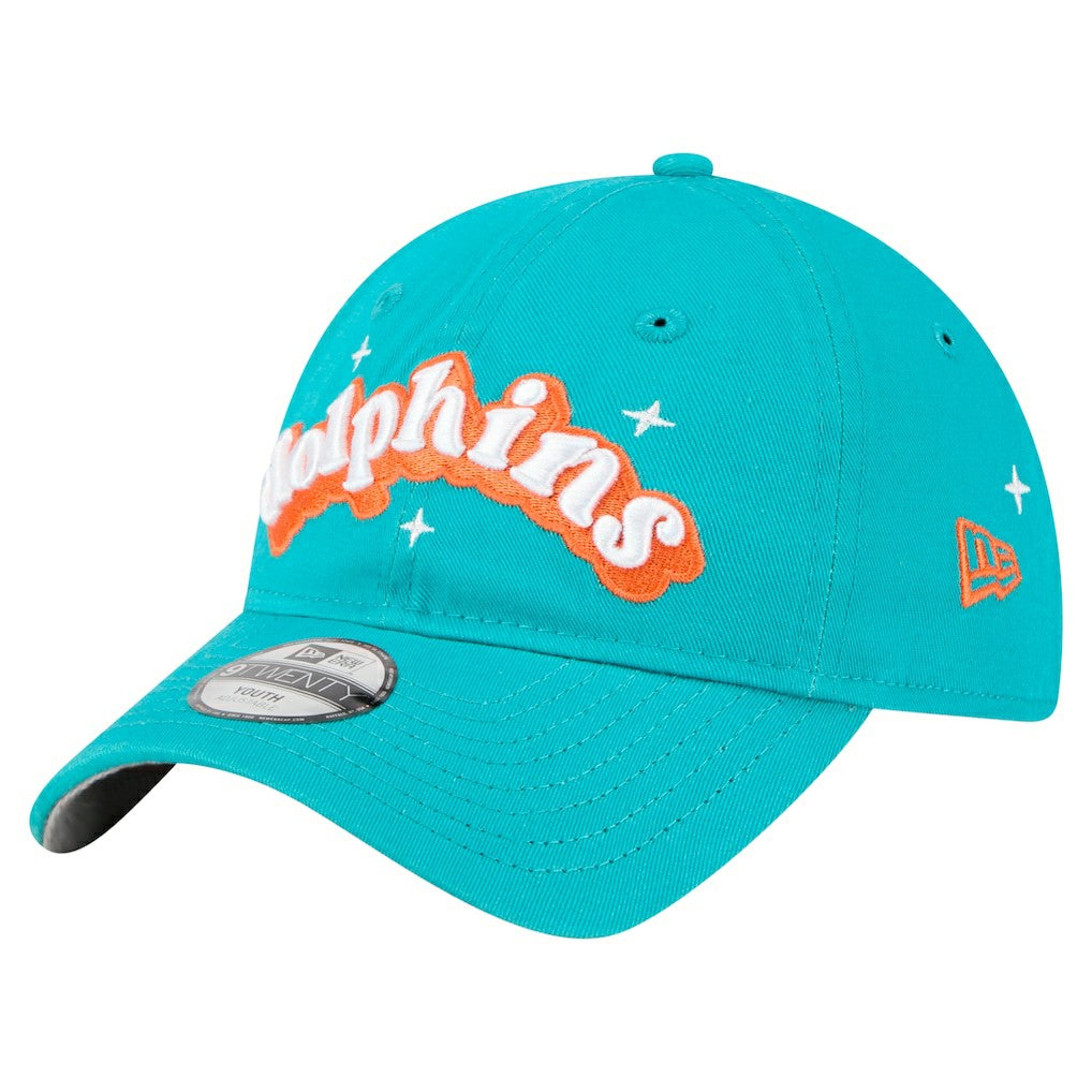 Miami Dolphins New Era Girls Youth Cheer 9TWENTY Adjustable Hat - Aqua cheap