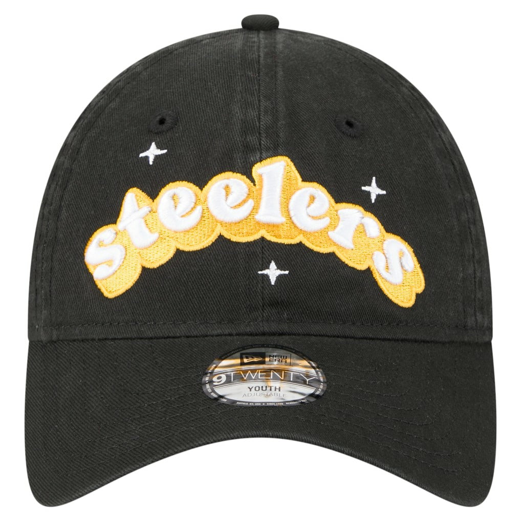 Pittsburgh Steelers New Era Girls Youth Cheer 9TWENTY Adjustable Hat - Black for sale