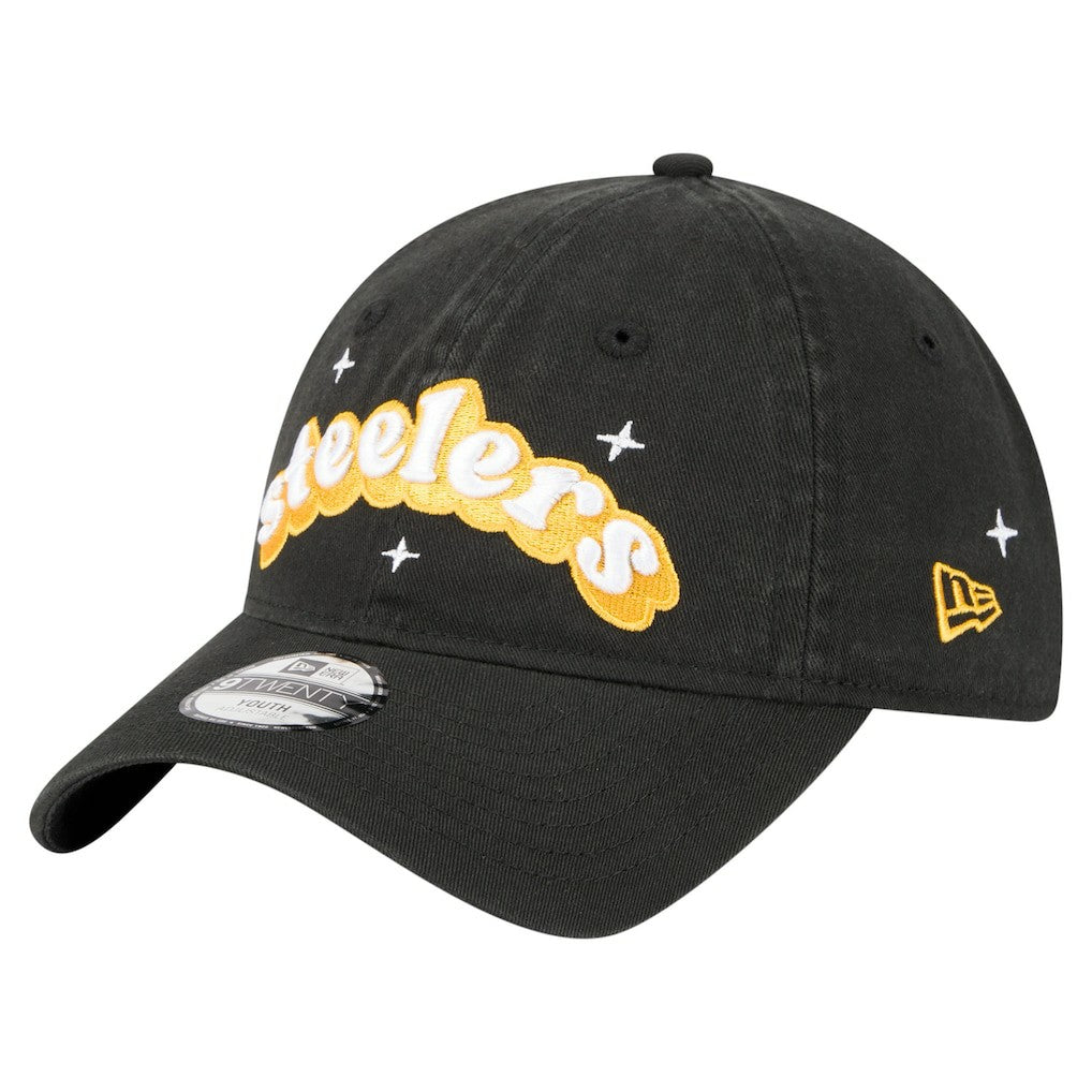 Pittsburgh Steelers New Era Girls Youth Cheer 9TWENTY Adjustable Hat - Black for sale
