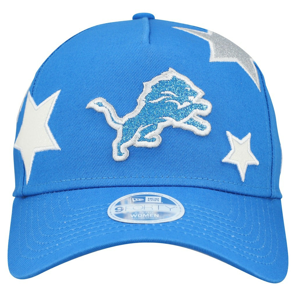 Detroit Lions New Era Women's Stardom A-Frame 9FORTY Adjustable Hat - Blue discount