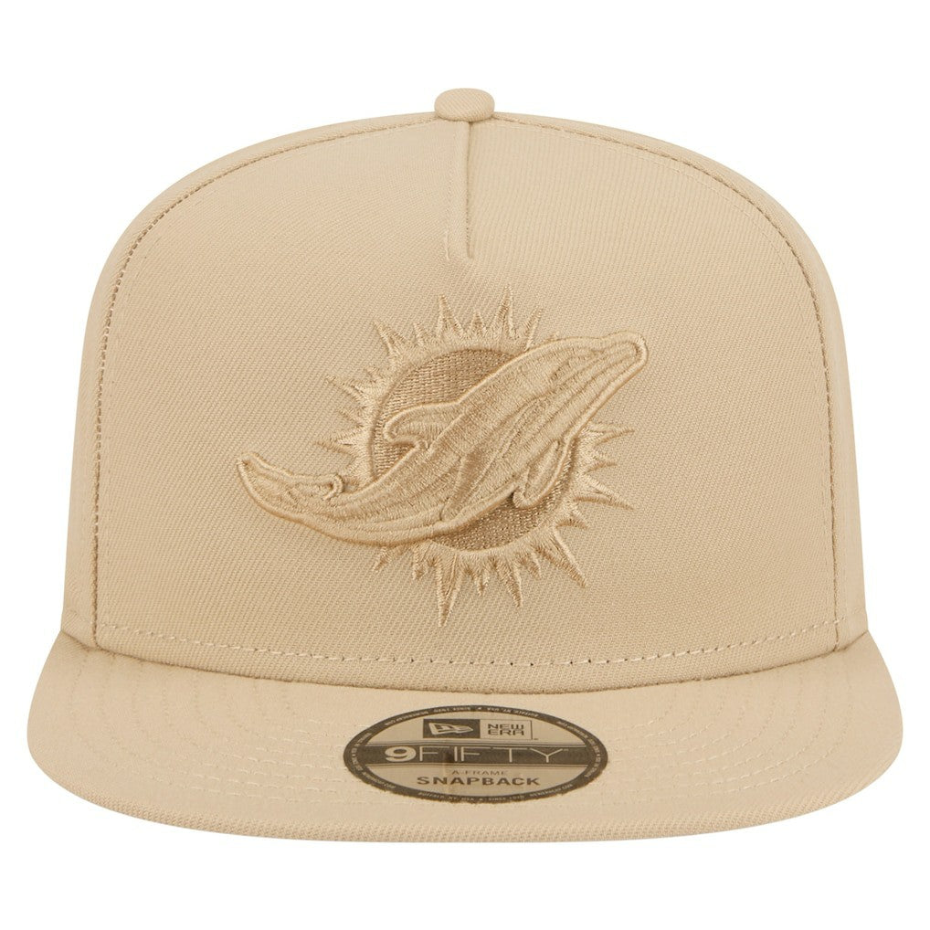 Miami Dolphins New Era Color Pack A-Frame 9FIFTY Snapback Hat - Light Beige cheap