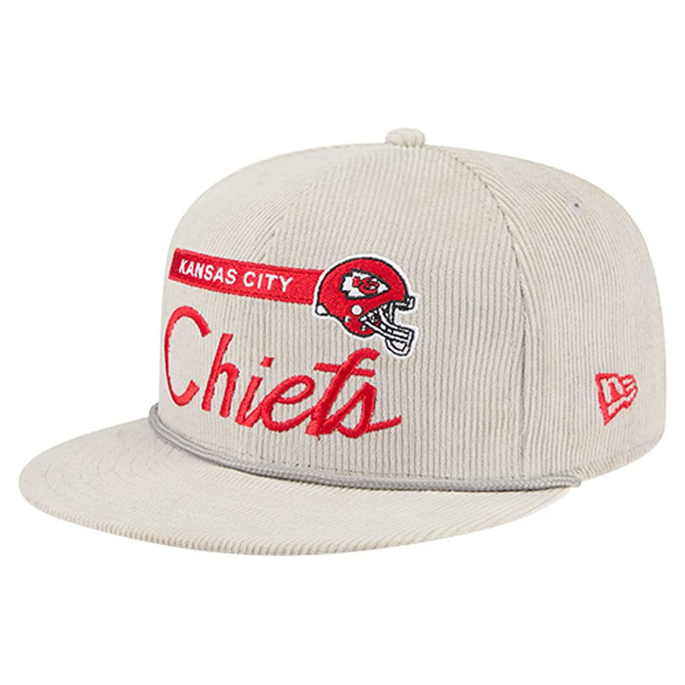Kansas City Chiefs New Era Cord Rope Corduroy 9FIFTY Snapback Hat - Gray for sale