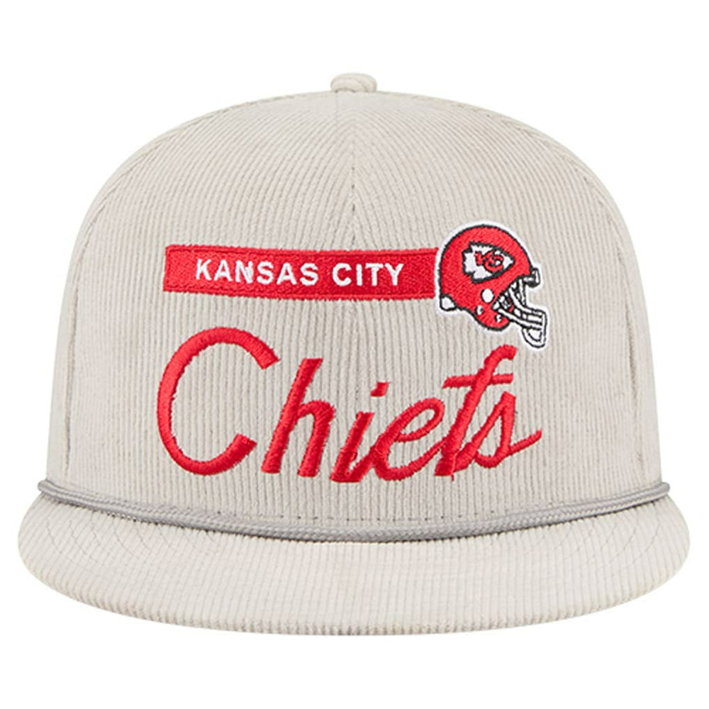 Kansas City Chiefs New Era Cord Rope Corduroy 9FIFTY Snapback Hat - Gray for sale
