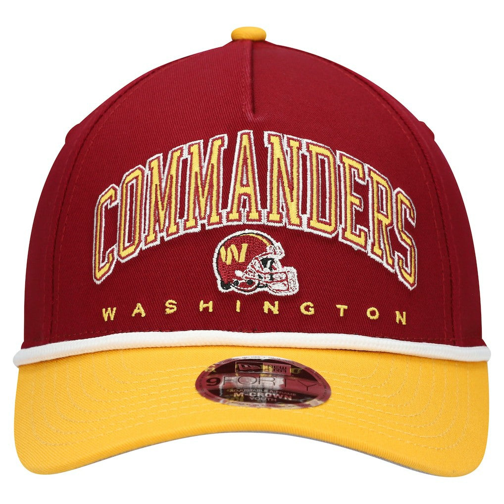Washington Commanders New Era Youth Arch COOLERA 9FORTY A-Frame Adjustable Hat - Burgundy/Gold outlet