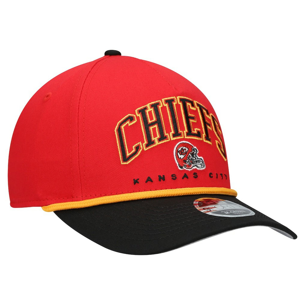 Kansas City Chiefs New Era Youth Arch COOLERA 9FORTY A-Frame Adjustable Hat - Red/Black for sale