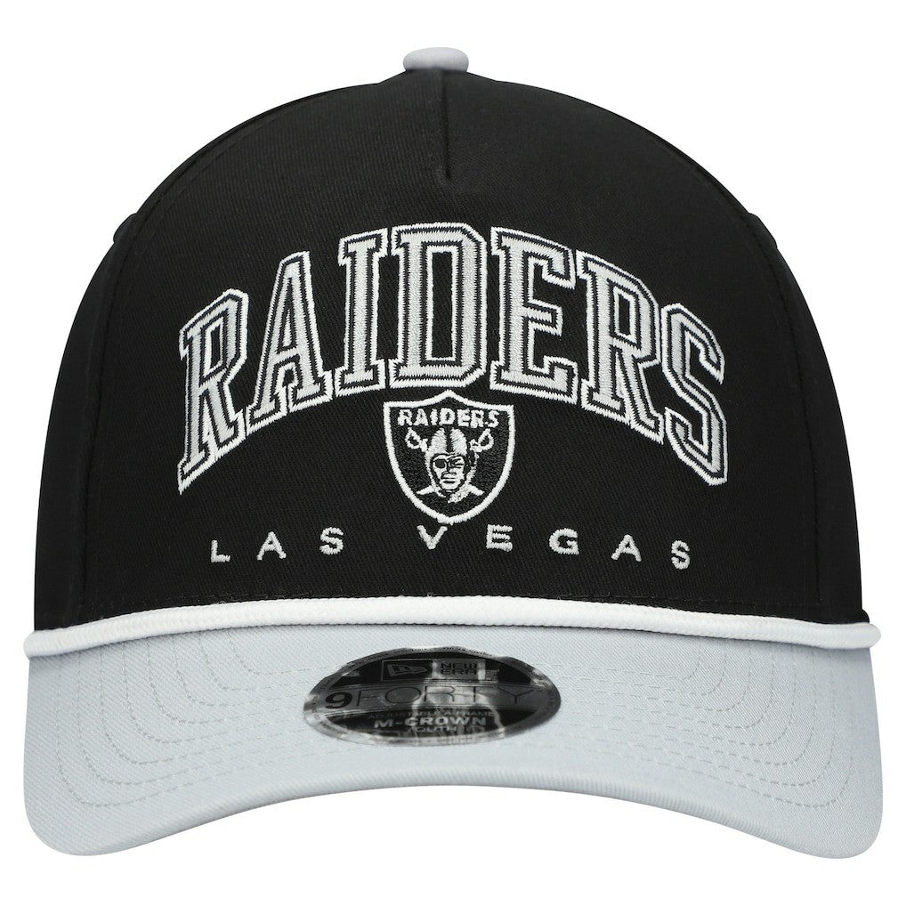 Las Vegas Raiders New Era Youth Arch COOLERA 9FORTY A-Frame Adjustable Hat - Black/Silver online