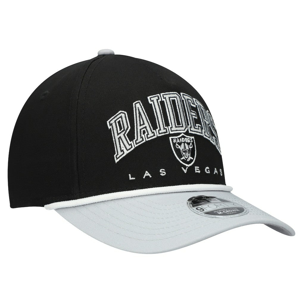 Las Vegas Raiders New Era Youth Arch COOLERA 9FORTY A-Frame Adjustable Hat - Black/Silver online