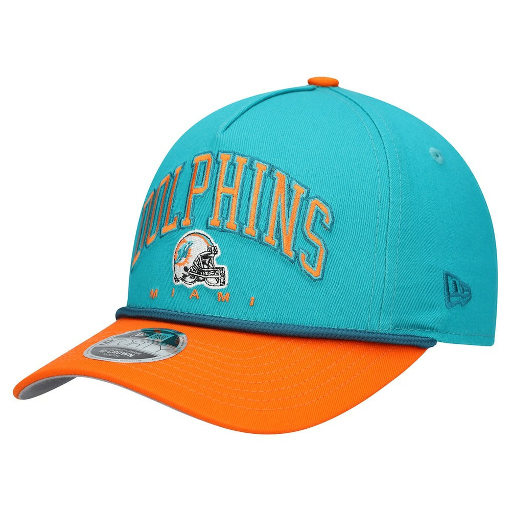 Miami Dolphins New Era Youth Arch COOLERA 9FORTY A-Frame Adjustable Hat - Aqua/Orange discount