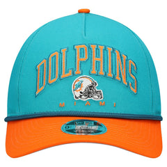 Miami Dolphins New Era Youth Arch COOLERA 9FORTY A-Frame Adjustable Hat - Aqua/Orange discount