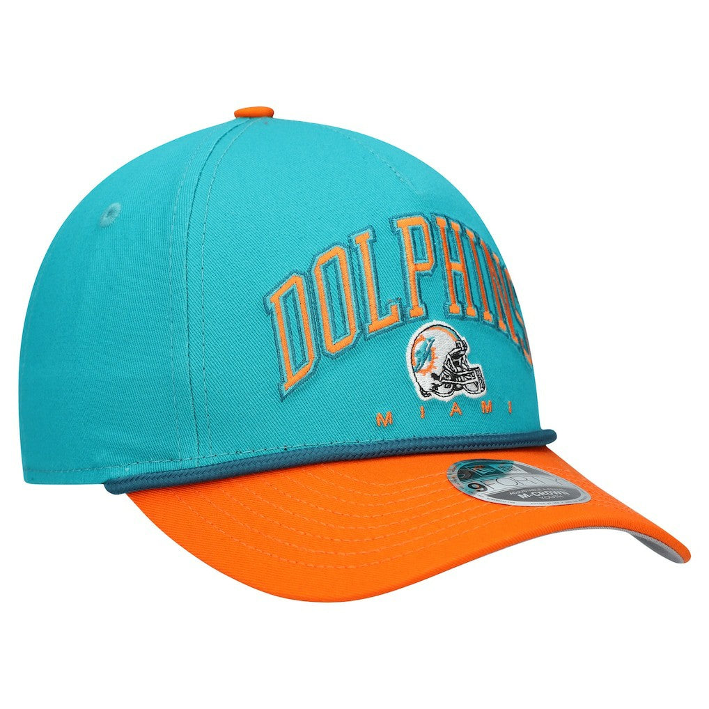 Miami Dolphins New Era Youth Arch COOLERA 9FORTY A-Frame Adjustable Hat - Aqua/Orange discount