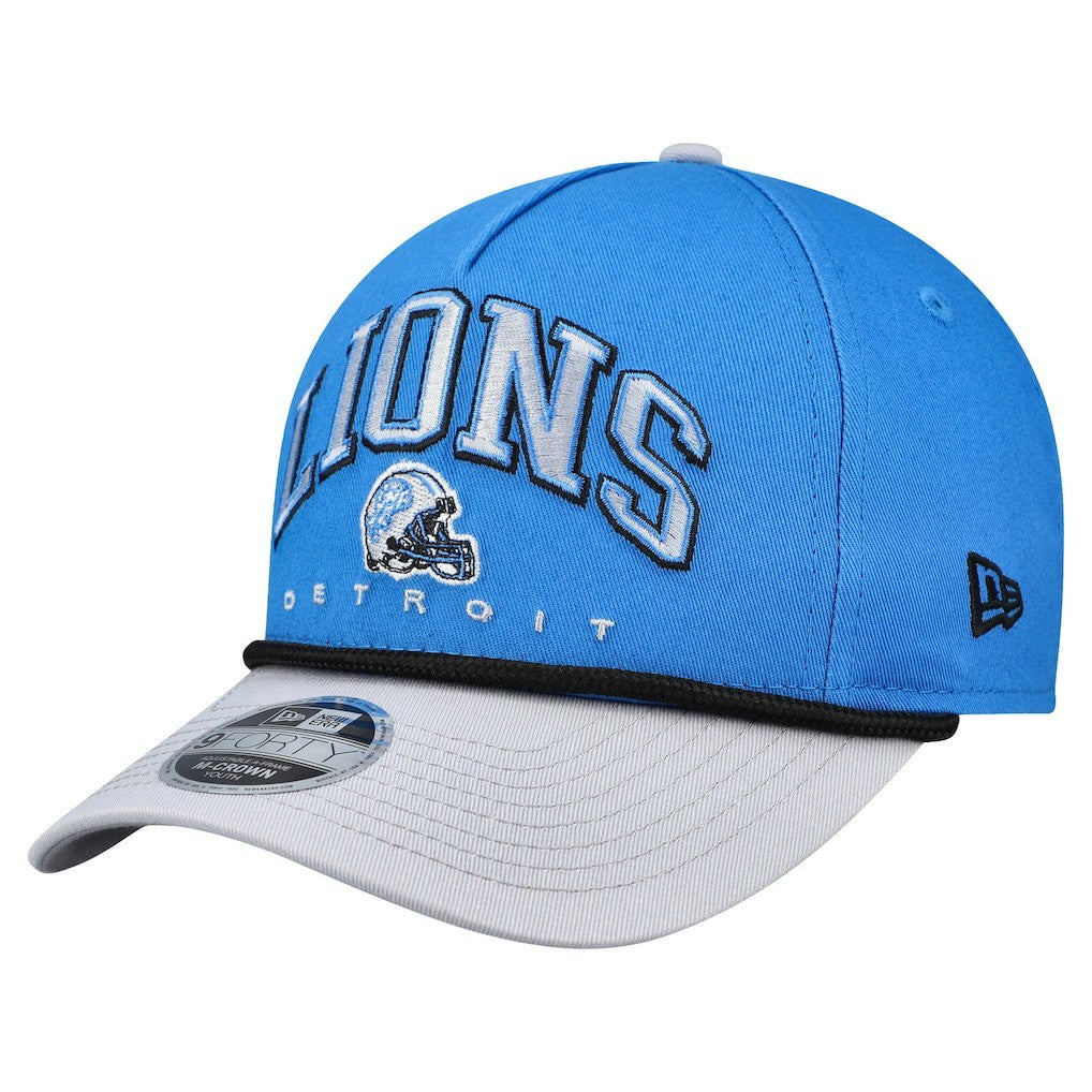 Detroit Lions New Era Youth Arch COOLERA 9FORTY A-Frame Adjustable Hat - Blue/Gray online