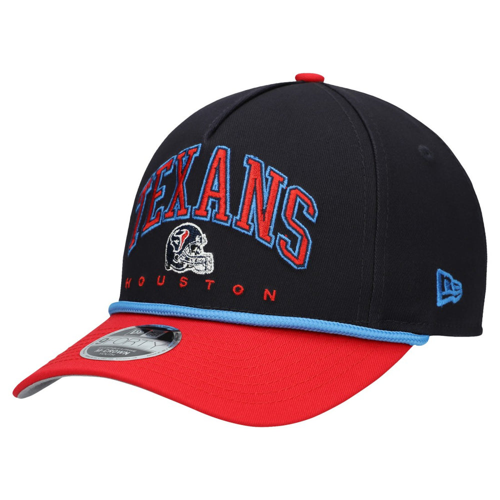 Houston Texans New Era Youth Arch COOLERA 9FORTY A-Frame Adjustable Hat - Navy/Red cheap