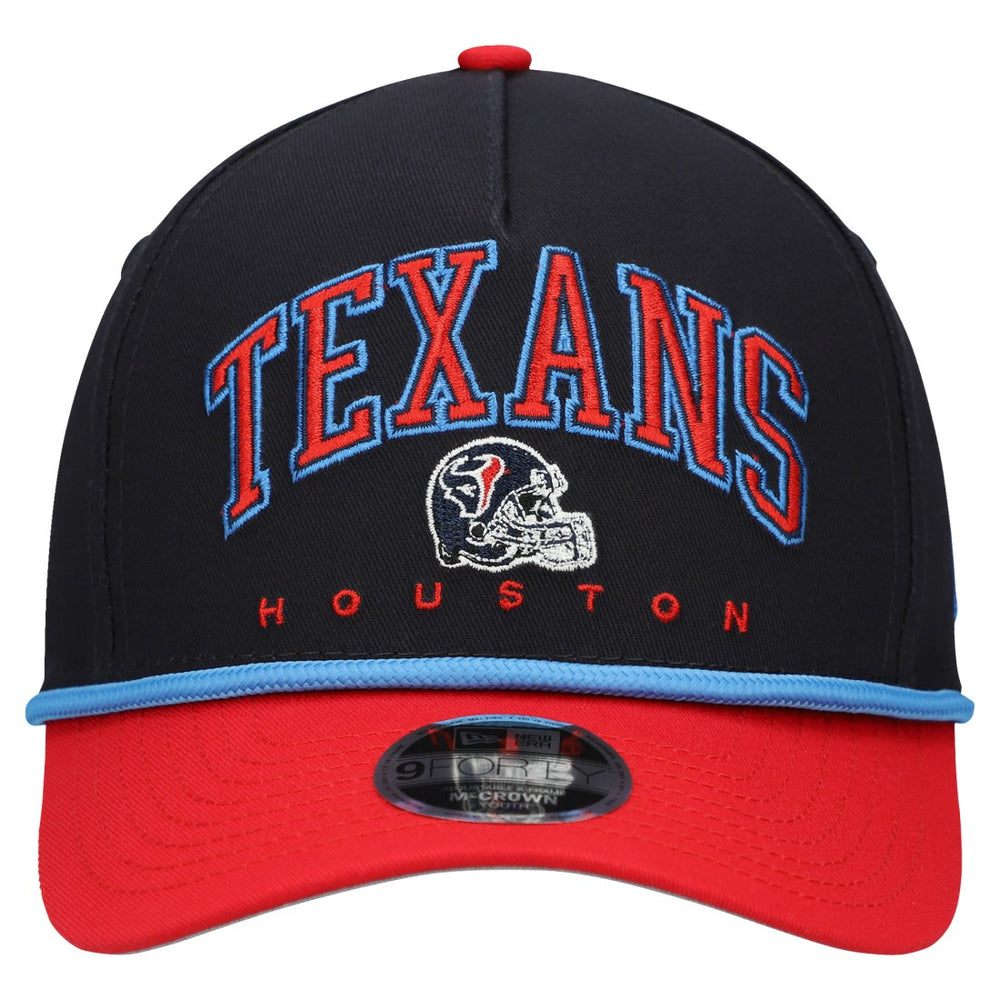 Houston Texans New Era Youth Arch COOLERA 9FORTY A-Frame Adjustable Hat - Navy/Red cheap