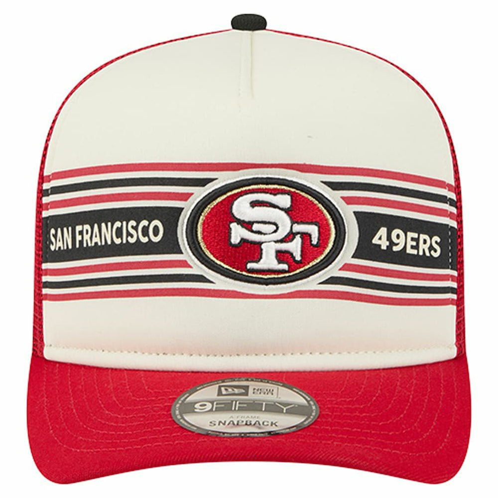 San Francisco 49ers New Era Youth Banner 9FIFTY A-Frame Adjustable Trucker Hat - Cream/Scarlet sale