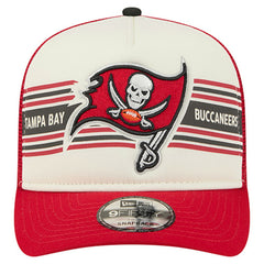 Tampa Bay Buccaneers New Era Youth Banner 9FIFTY A-Frame Adjustable Trucker Hat - Cream/Red on sale