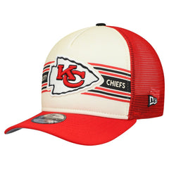 Kansas City Chiefs New Era Youth Banner 9FIFTY A-Frame Adjustable Trucker Hat - Cream/Red on sale