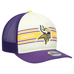Minnesota Vikings New Era Youth Banner 9FIFTY A-Frame Adjustable Trucker Hat - Cream/Purple cheap