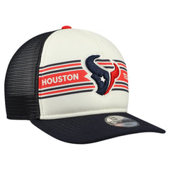 Houston Texans New Era Youth Banner 9FIFTY A-Frame Adjustable Trucker Hat - Cream/Navy discount