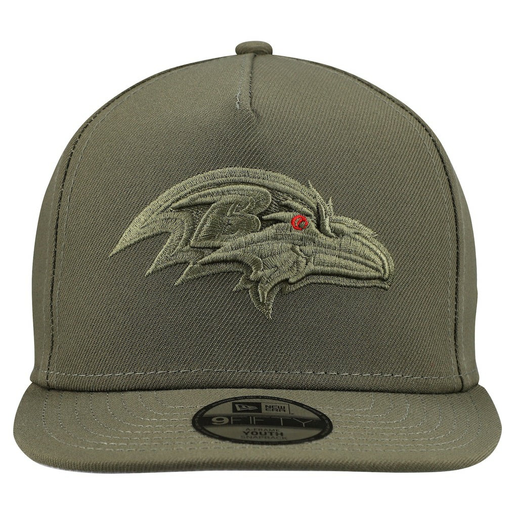 Baltimore Ravens New Era Youth Color Pack A-Frame 9FIFTY Snapback Hat - Olive online