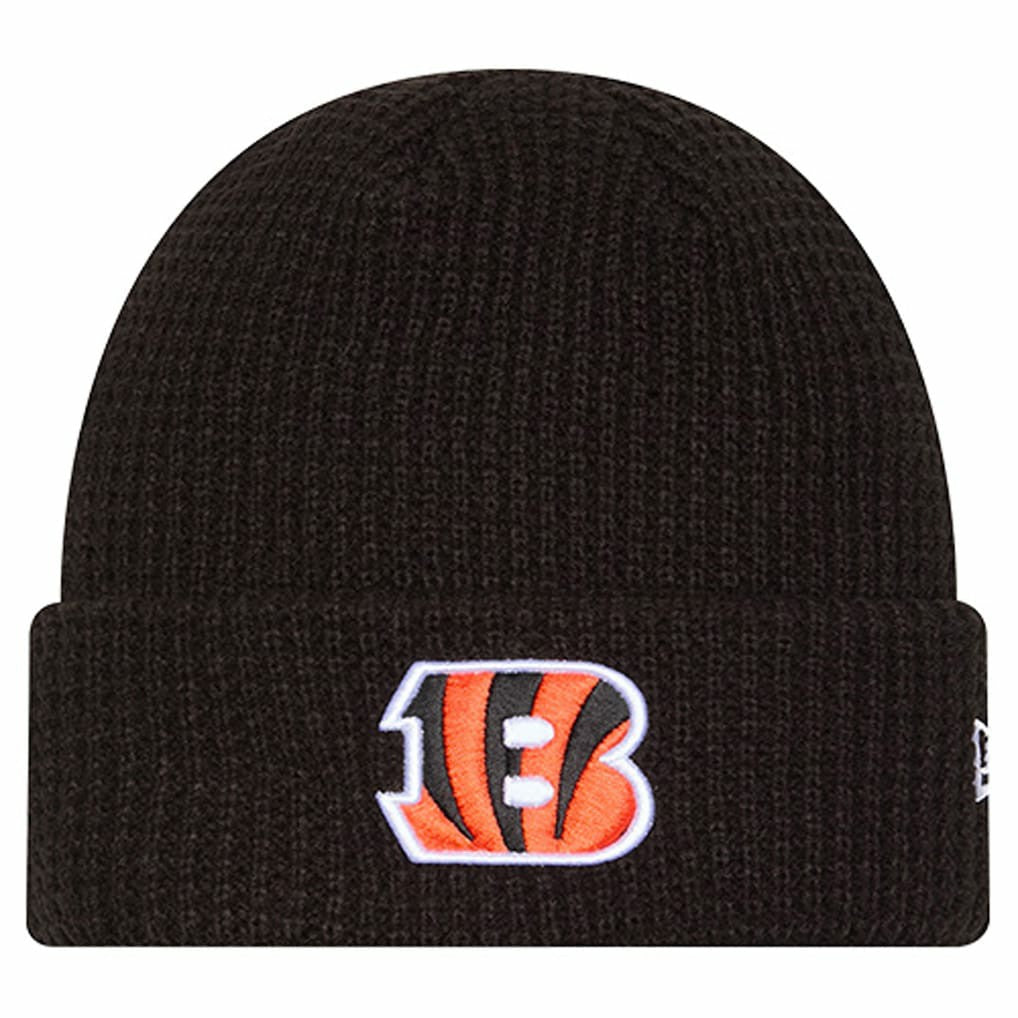 Cincinnati Bengals New Era Youth Waffle Cuffed Knit Hat - Black discount