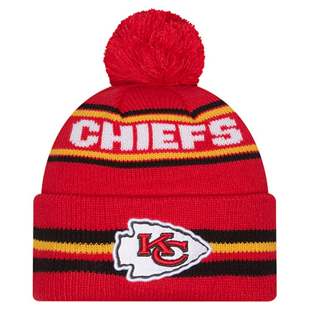 Kansas City Chiefs New Era Youth Classic Cuffed Knit Hat with Pom - Red online