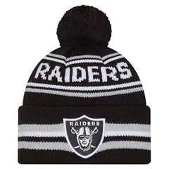 Las Vegas Raiders New Era Youth Classic Cuffed Knit Hat with Pom - Black discount